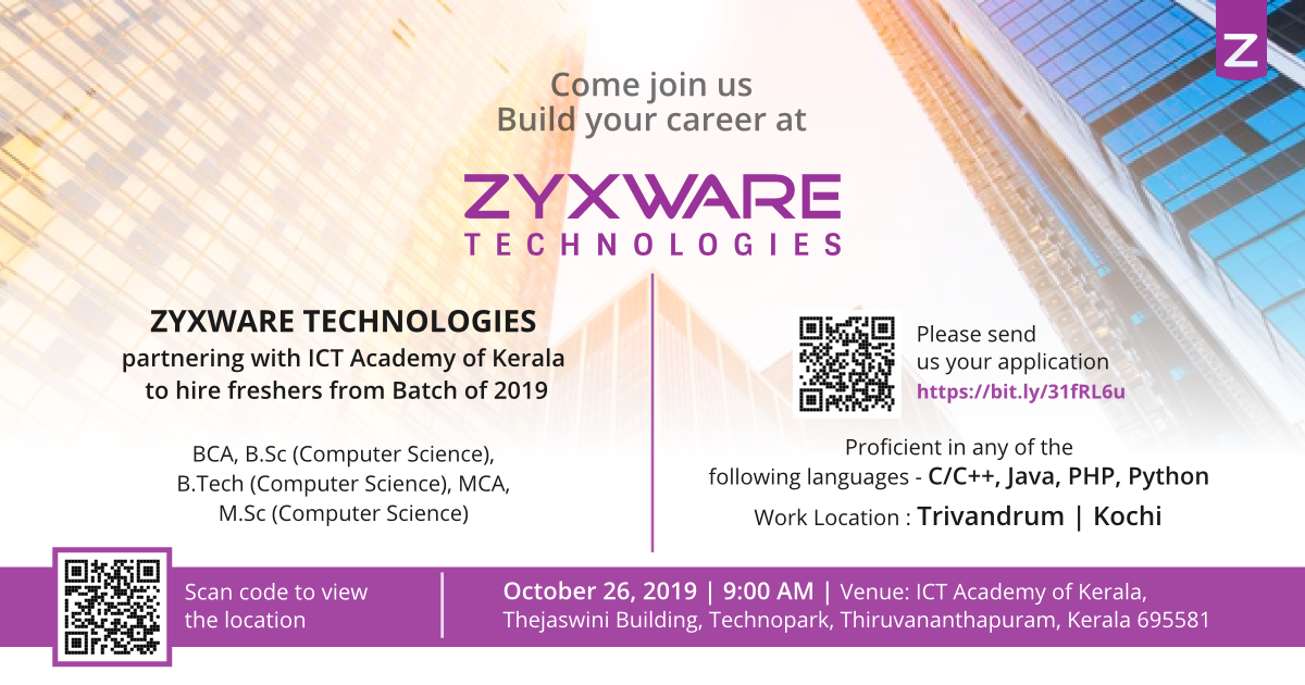 Opportunities For Freshers As Software Developer Trainees At Zyxware ...